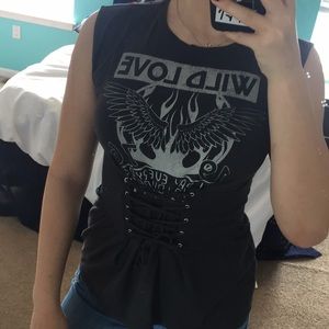 EXPRESS Lace Front Muscle Tee